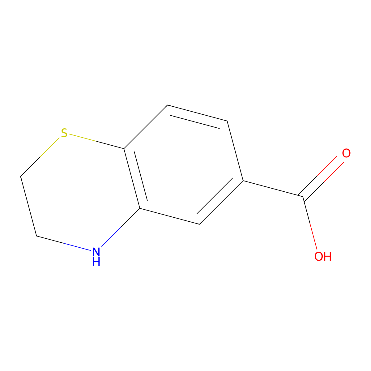 3,4-Dihydro-2H-1,4-benzothiazine-6-carboxylic acid molecular structure, CAS 226259-31-0