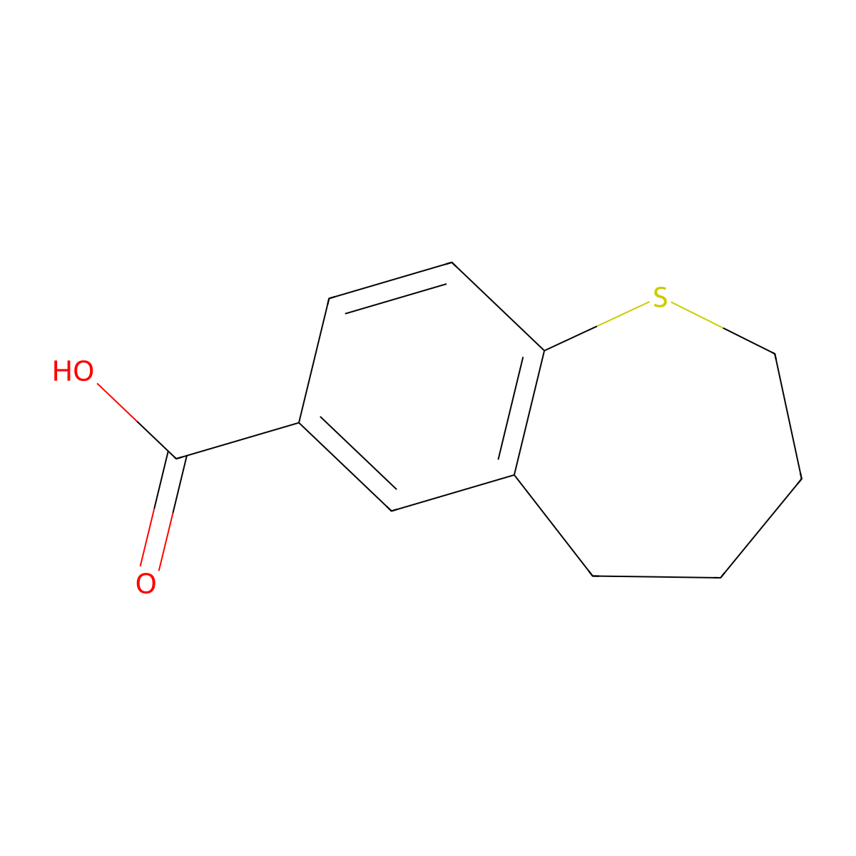 2,3,4,5-Tetrahydro-1-benzothiepine-7-carboxylic acid molecular structure, CAS 226259-91-2