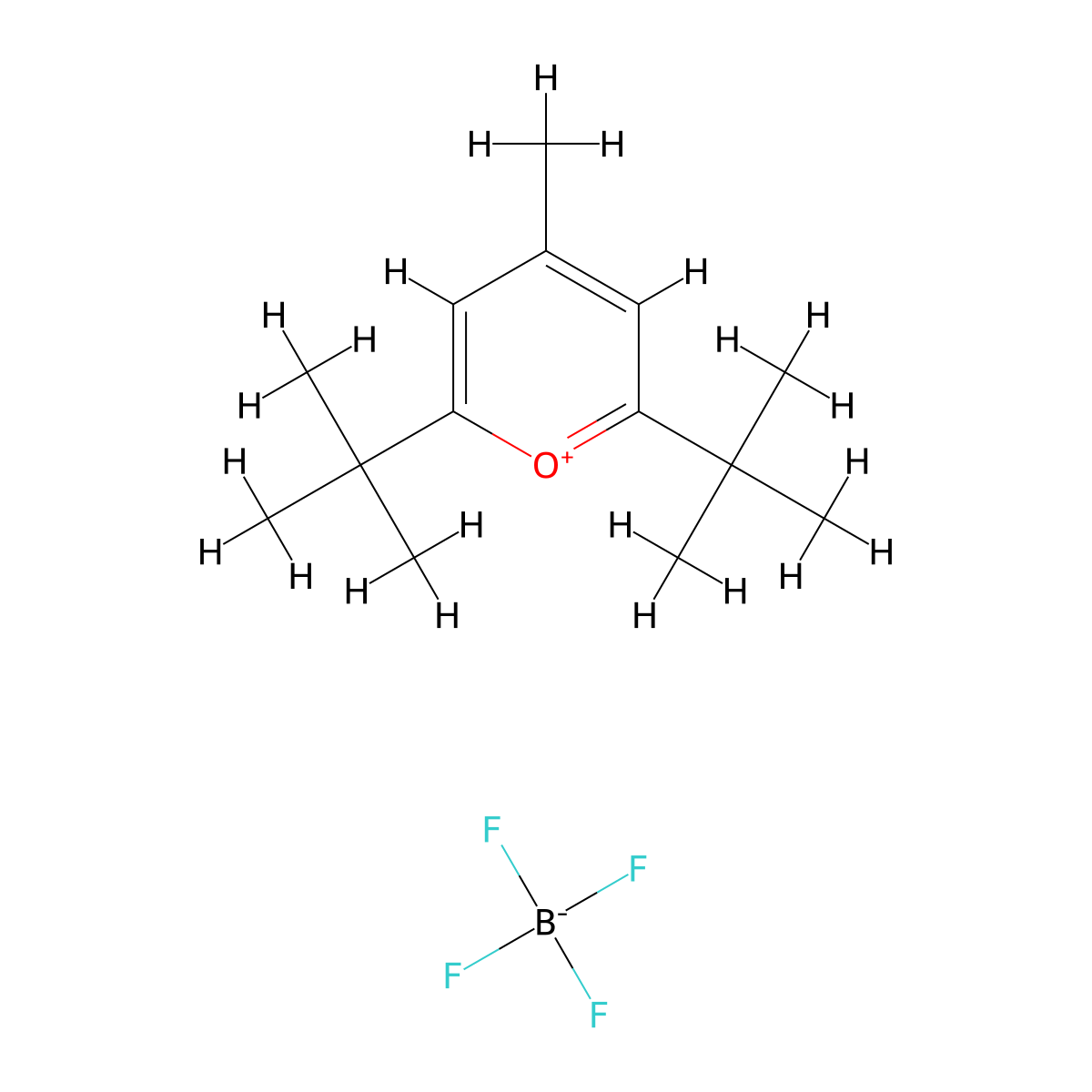 2,6-Di-tert-butyl-4-methylpyrylium tetrafluoroborate molecular structure, CAS 2263-20-9