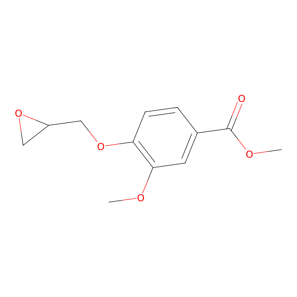 Methyl 3-methoxy-4-[(oxiran-2-yl)methoxy]benzoate molecular structure, CAS 22636-28-8