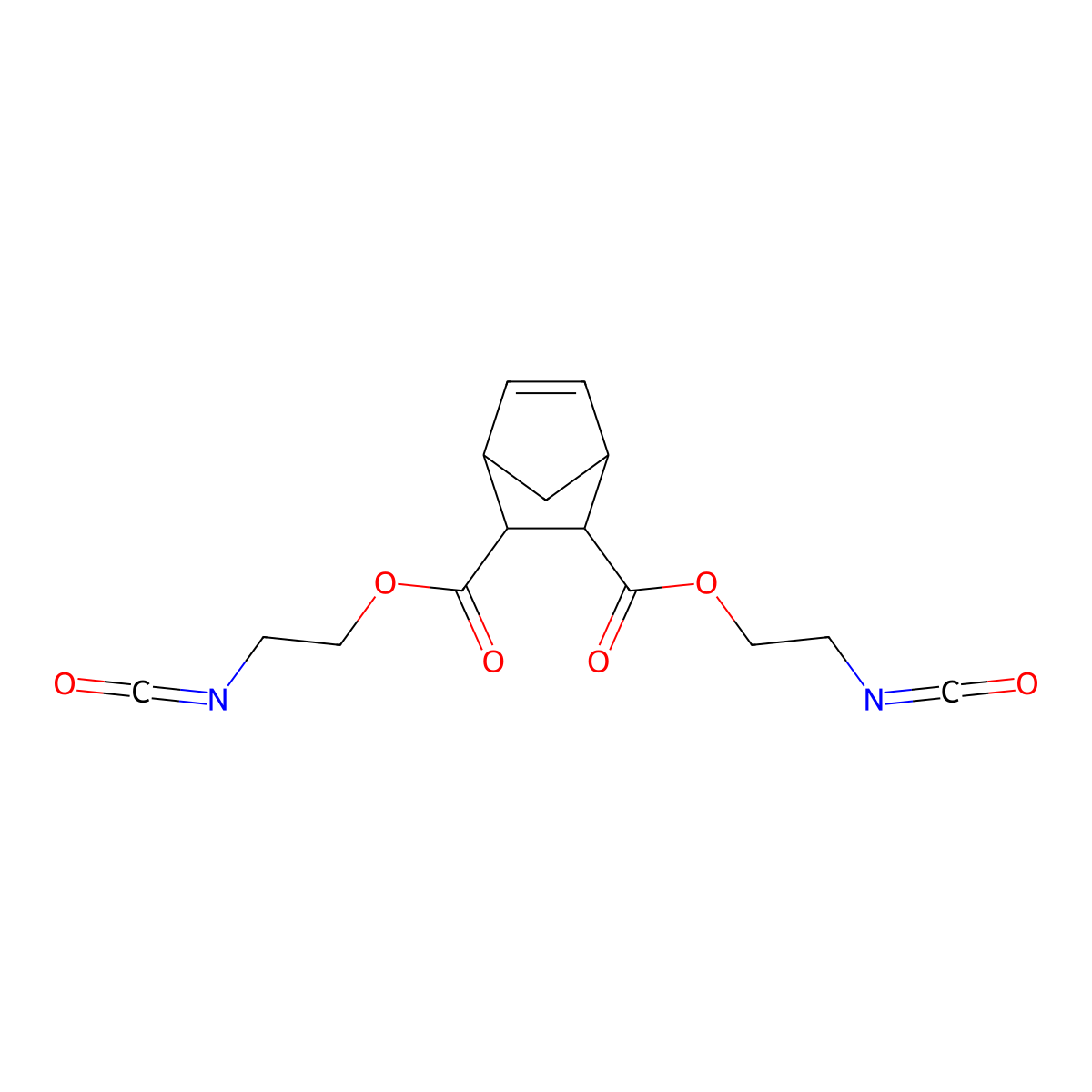 5-Norbornene-2,3-dicarboxylic acid, bis(2-isocyanatoethyl) ester molecular structure, CAS 22637-13-4