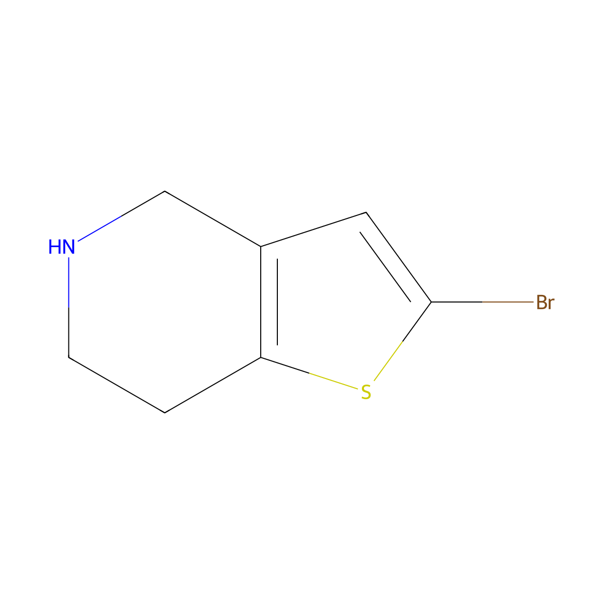 2-Bromo-4,5,6,7-tetrahydrothieno[3,2-c]pyridine molecular structure, CAS 226386-47-6