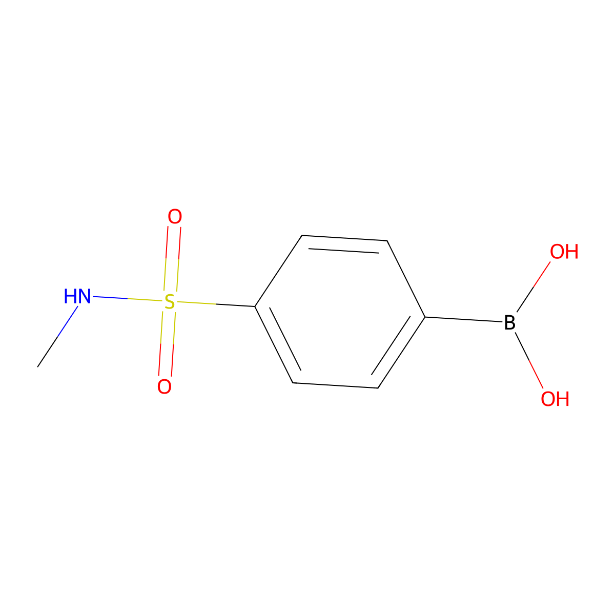 4-((Methylamino)sulphonyl)benzene boronic acid molecular structure, CAS 226396-31-2