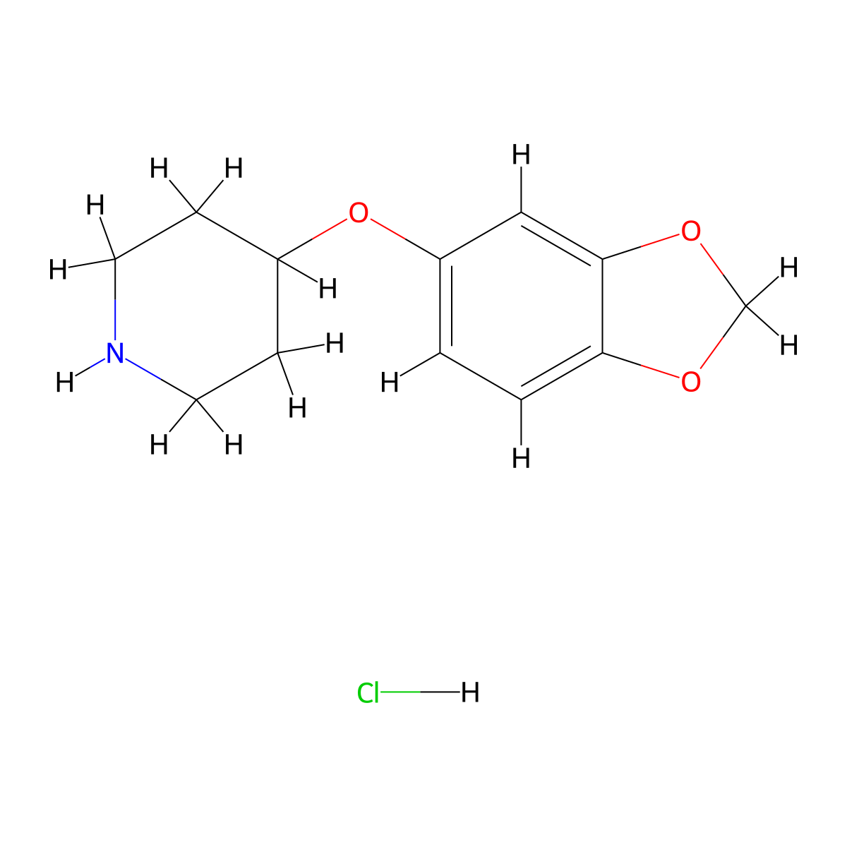 4-(1,3-Benzodioxol-5-yloxy)piperidine hydrochloride molecular structure, CAS 226398-07-8