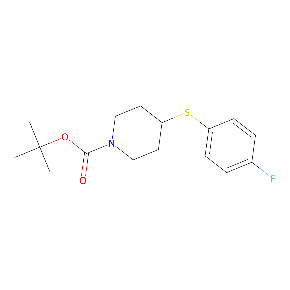 tert-Butyl 4-((4-fluorophenyl)thio)piperidine-1-carboxylate molecular structure, CAS 226398-48-7