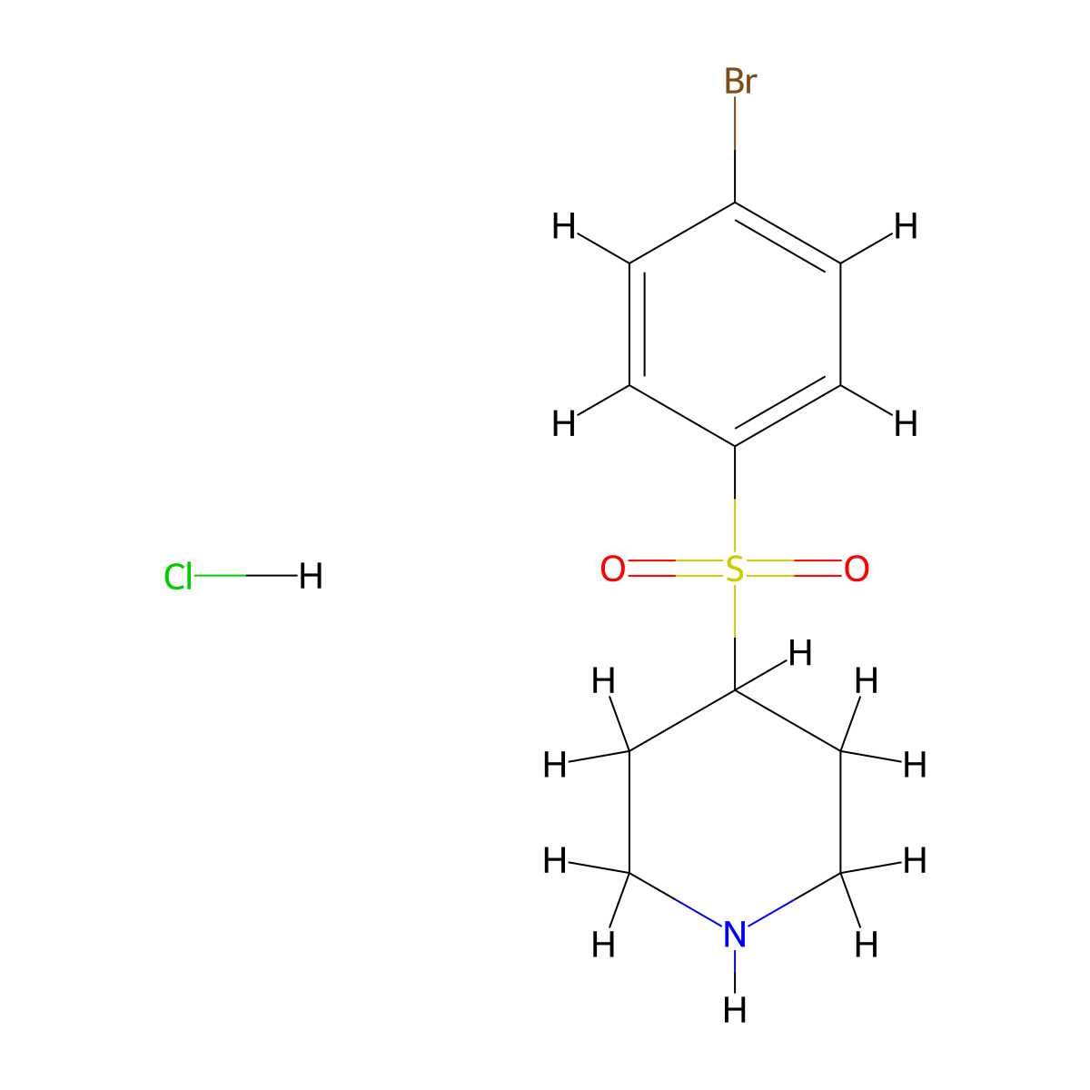 4-[(4-Bromophenyl)sulfonyl]piperidine hydrochloride molecular structure, CAS 226400-32-4