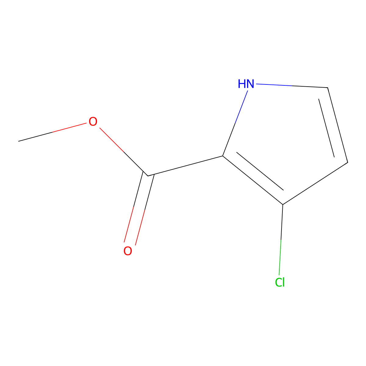 Methyl 3-chloro-1H-pyrrole-2-carboxylate molecular structure, CAS 226410-00-0