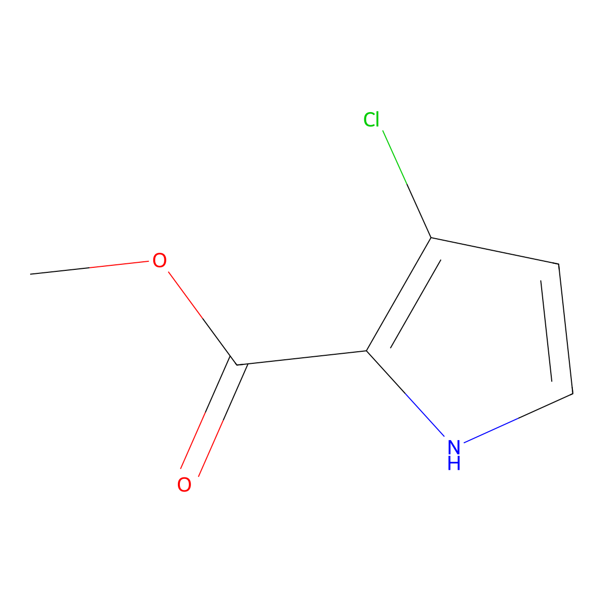 Methyl 3-chloro-1H-pyrrole-2-carboxylate molecular structure, CAS 226410-00-0
