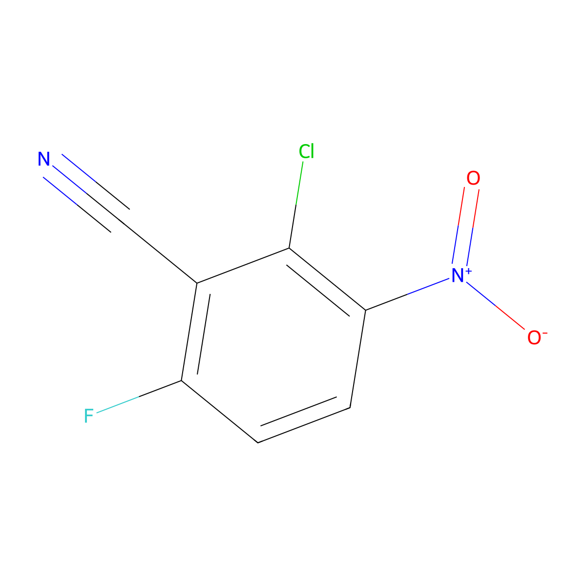 2-Chloro-6-fluoro-3-nitrobenzonitrile molecular structure, CAS 226419-18-7