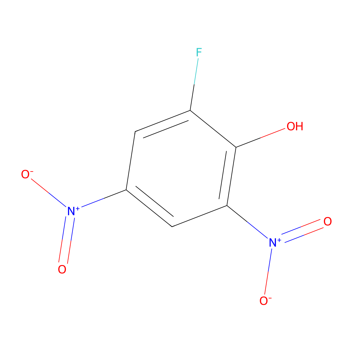 2-Fluoro-4,6-dinitrophenol molecular structure, CAS 2265-90-9
