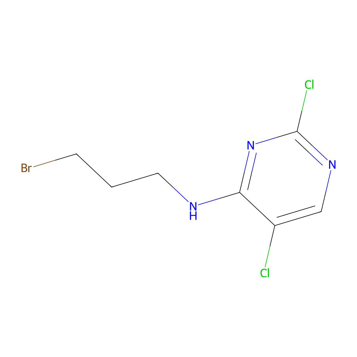 N-(3-bromopropyl)-2,5-dichloropyrimidin-4-amine molecular structure, CAS 2265200-31-3