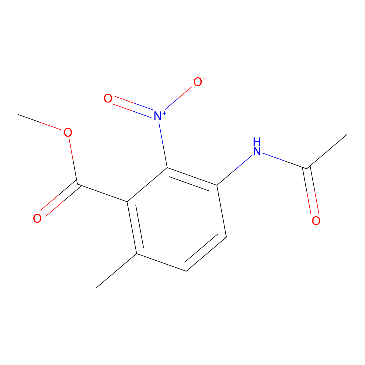 3-Acetylamino-6-methyl-2-nitro-benzoic acid methyl ester molecular structure, CAS 2265209-25-2