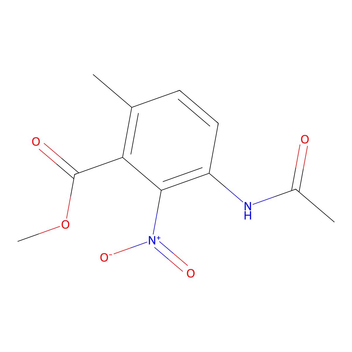 3-Acetylamino-6-methyl-2-nitro-benzoic acid methyl ester molecular structure, CAS 2265209-25-2