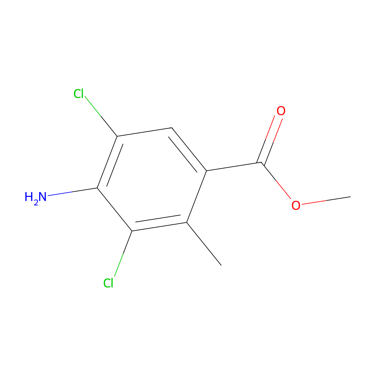 4-Amino-3,5-dichloro-2-methyl-benzoic acid methyl ester molecular structure, CAS 2265209-26-3