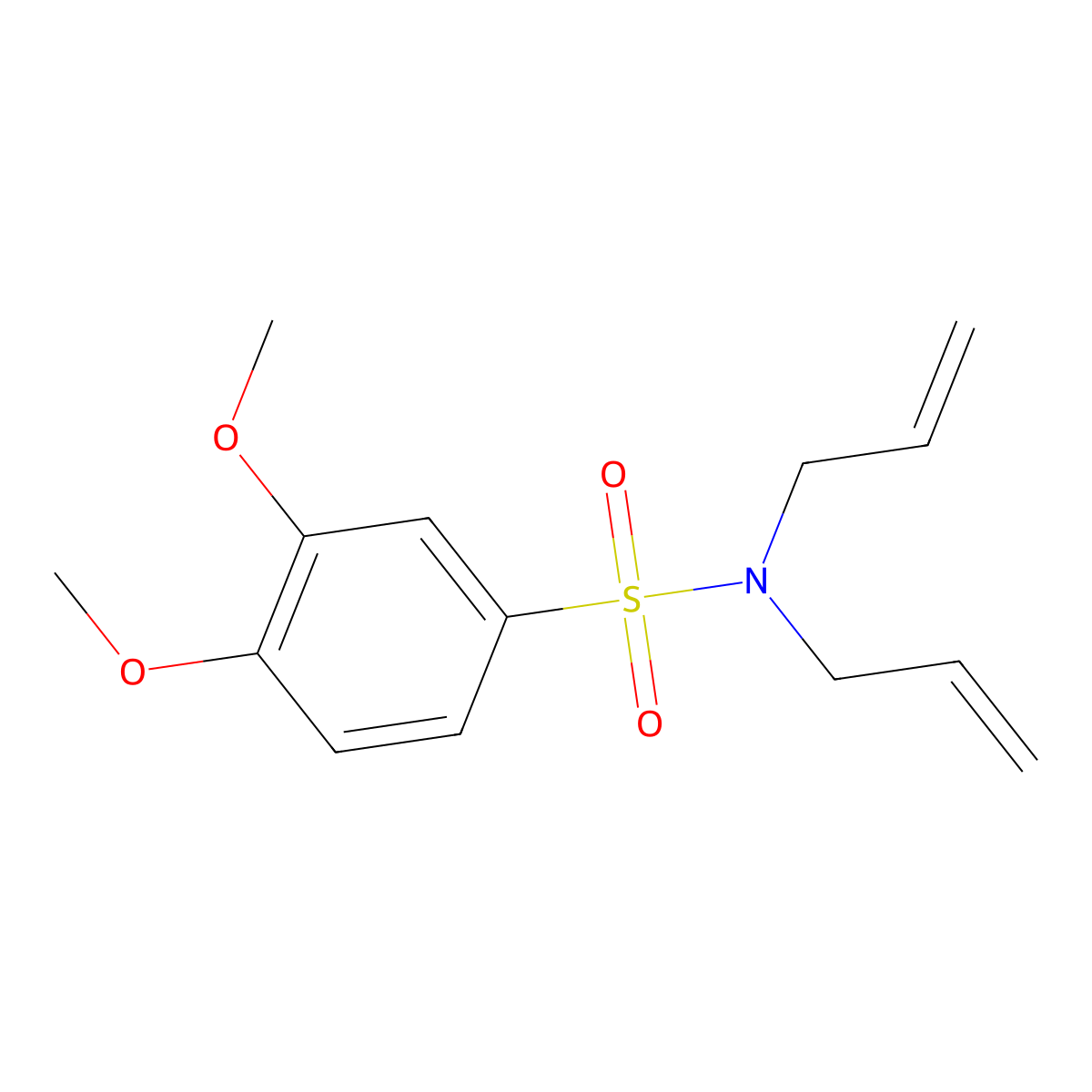 3,4-dimethoxy-N,N-bis(prop-2-enyl)benzenesulfonamide molecular structure, CAS 226544-93-0