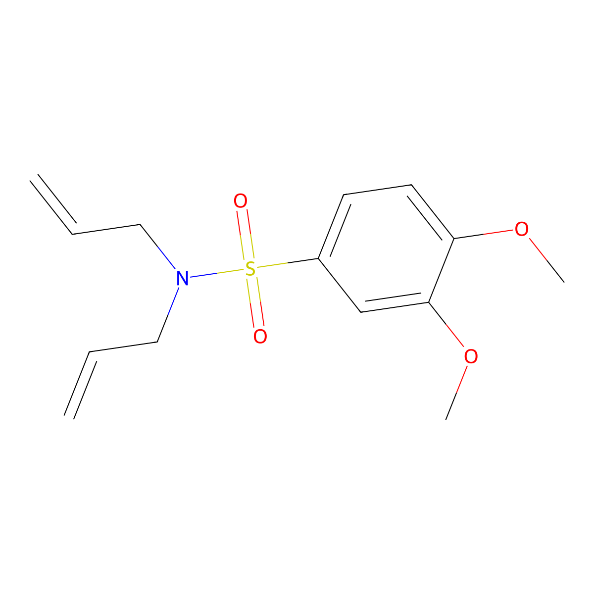 3,4-dimethoxy-N,N-bis(prop-2-enyl)benzenesulfonamide molecular structure, CAS 226544-93-0