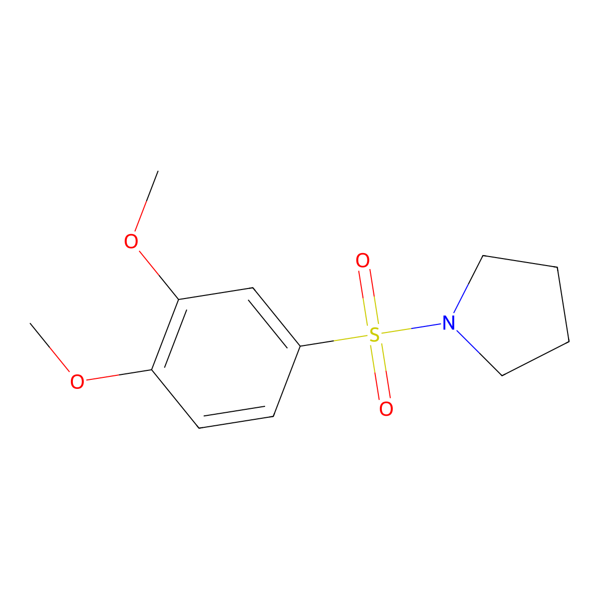 1-(3,4-Dimethoxyphenyl)sulfonylpyrrolidine molecular structure, CAS 226544-96-3