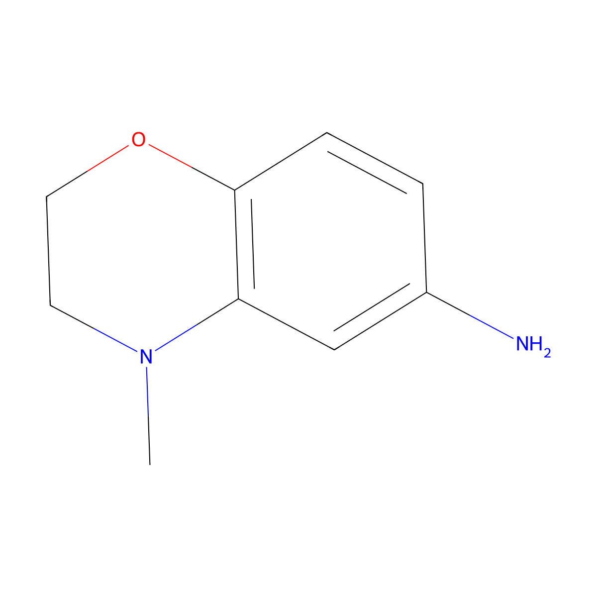 4-methyl-3,4-dihydro-2H-1,4-benzoxazin-6-amine molecular structure, CAS 226571-61-5