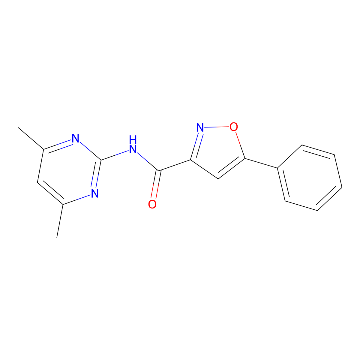 N-(4,6-Dimethyl-2-pyrimidinyl)-5-phenyl-3-isoxazolecarboxamide molecular structure, CAS 2265861-46-7
