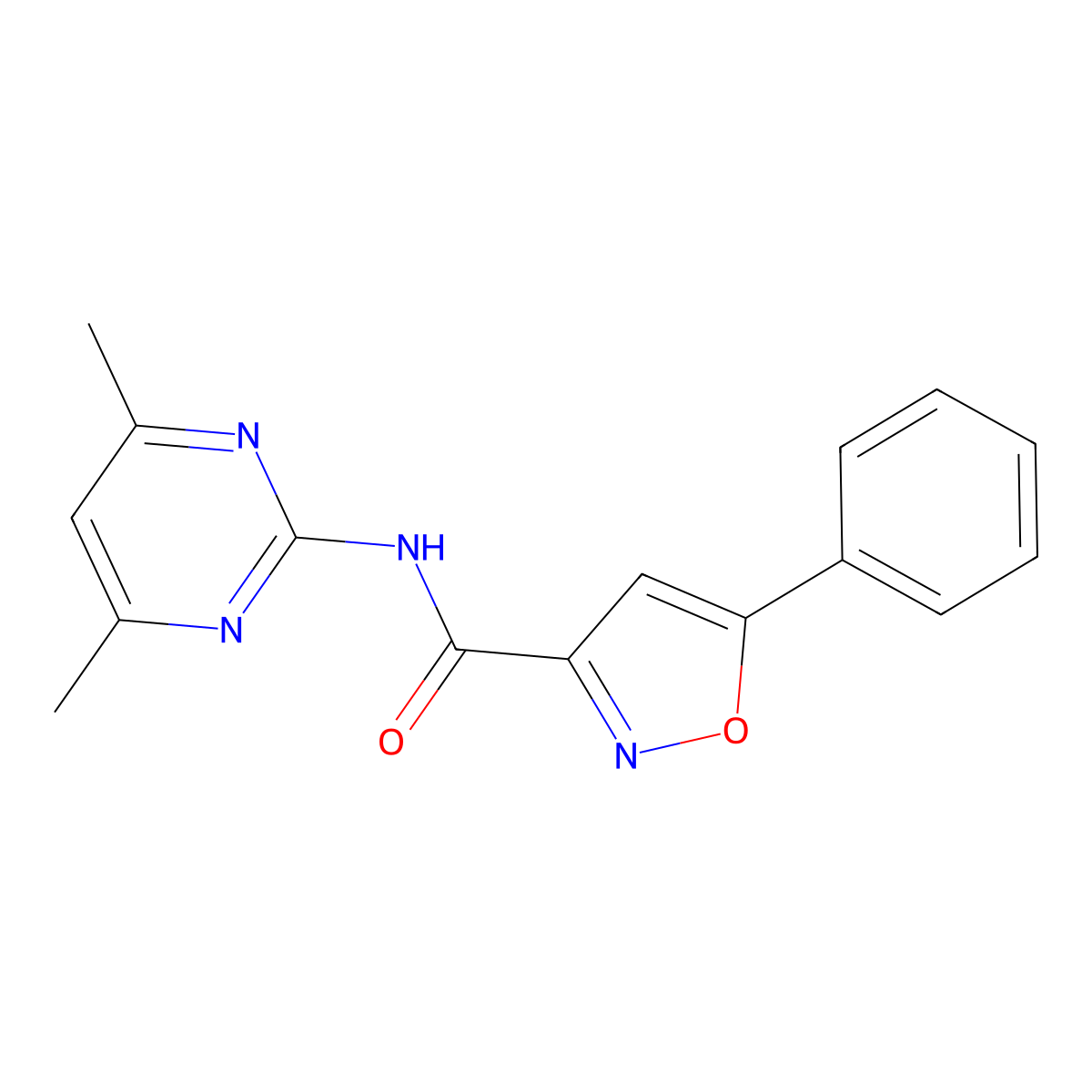 N-(4,6-Dimethyl-2-pyrimidinyl)-5-phenyl-3-isoxazolecarboxamide molecular structure, CAS 2265861-46-7