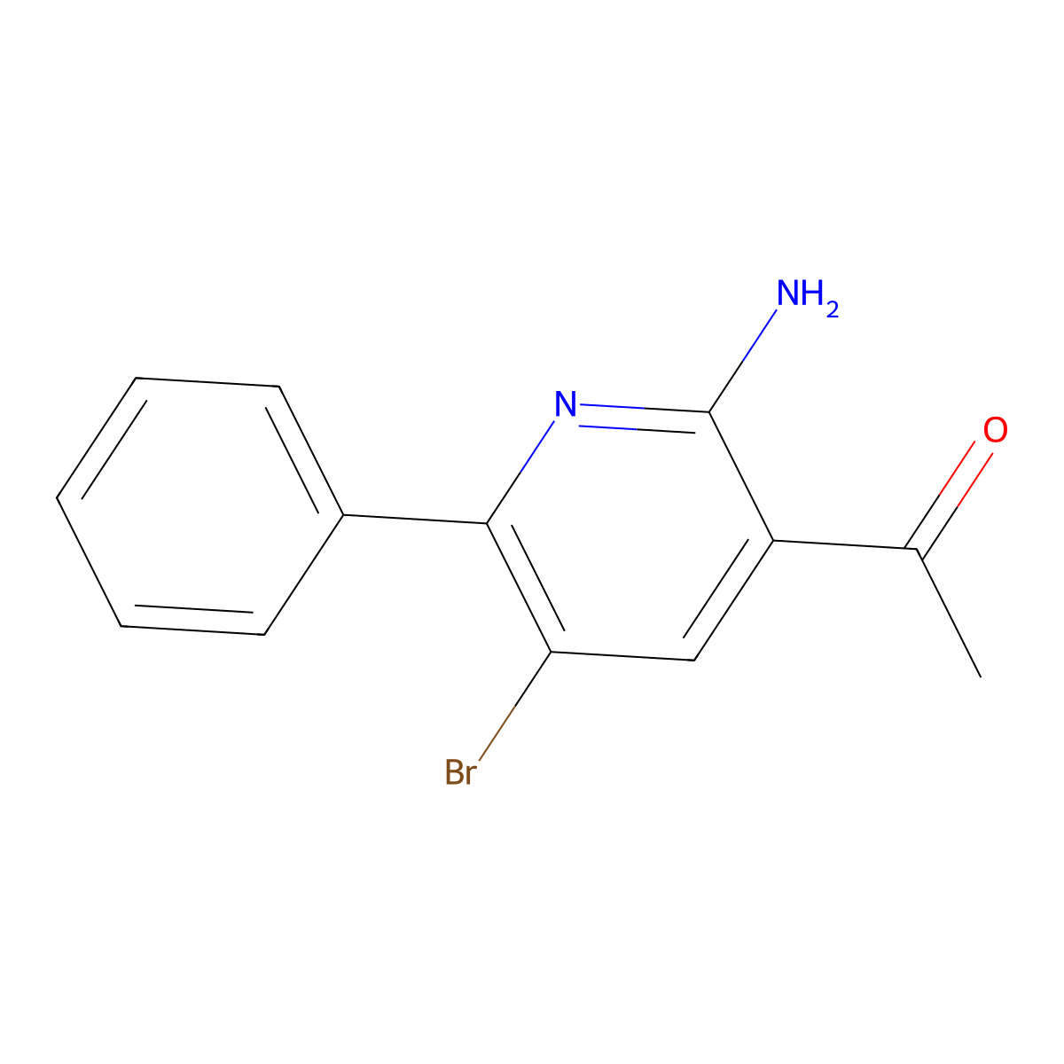 1-(2-Amino-5-bromo-6-phenylpyridin-3-yl)ethanone molecular structure, CAS 2265881-96-5