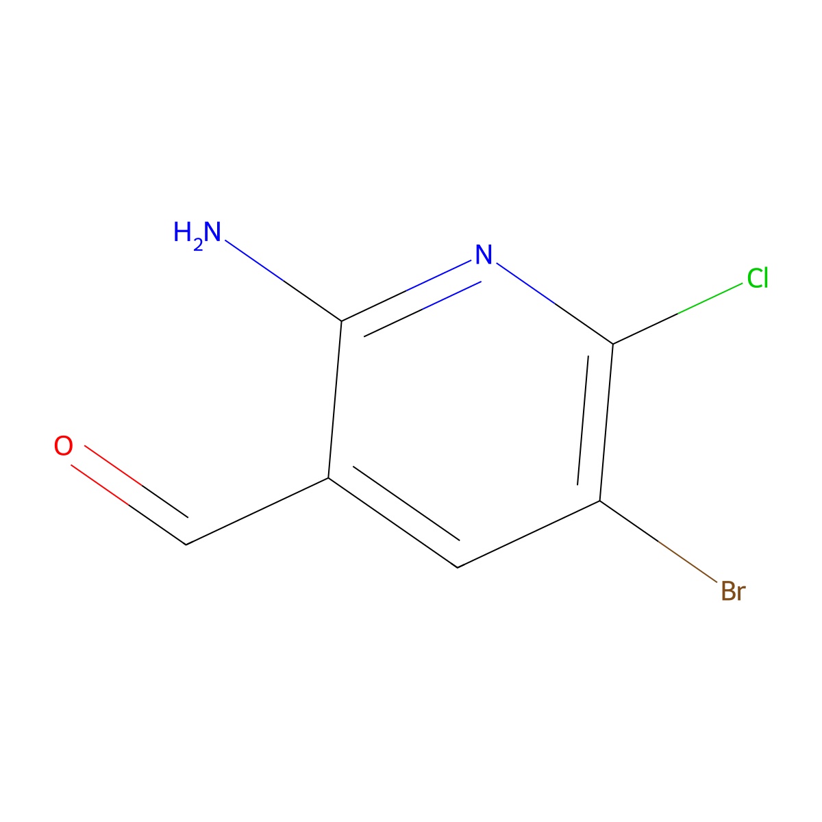 2-Amino-5-bromo-6-chloronicotinaldehyde molecular structure, CAS 2265882-11-7