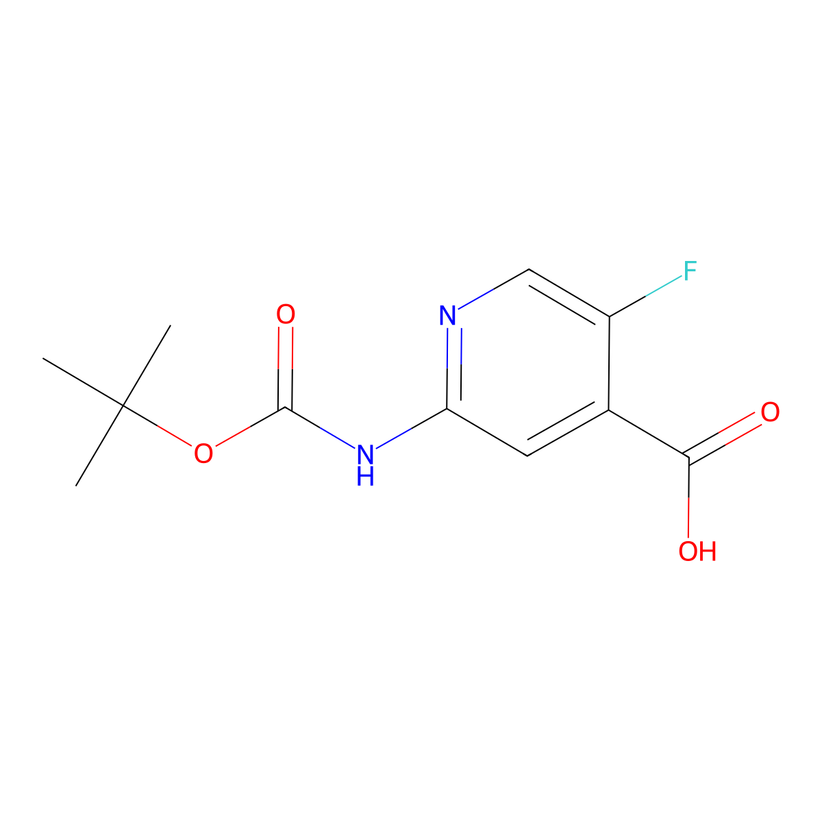 2-(Tert-butoxycarbonylamino)-5-fluoro-pyridine-4-carboxylic acid molecular structure, CAS 2265917-10-8
