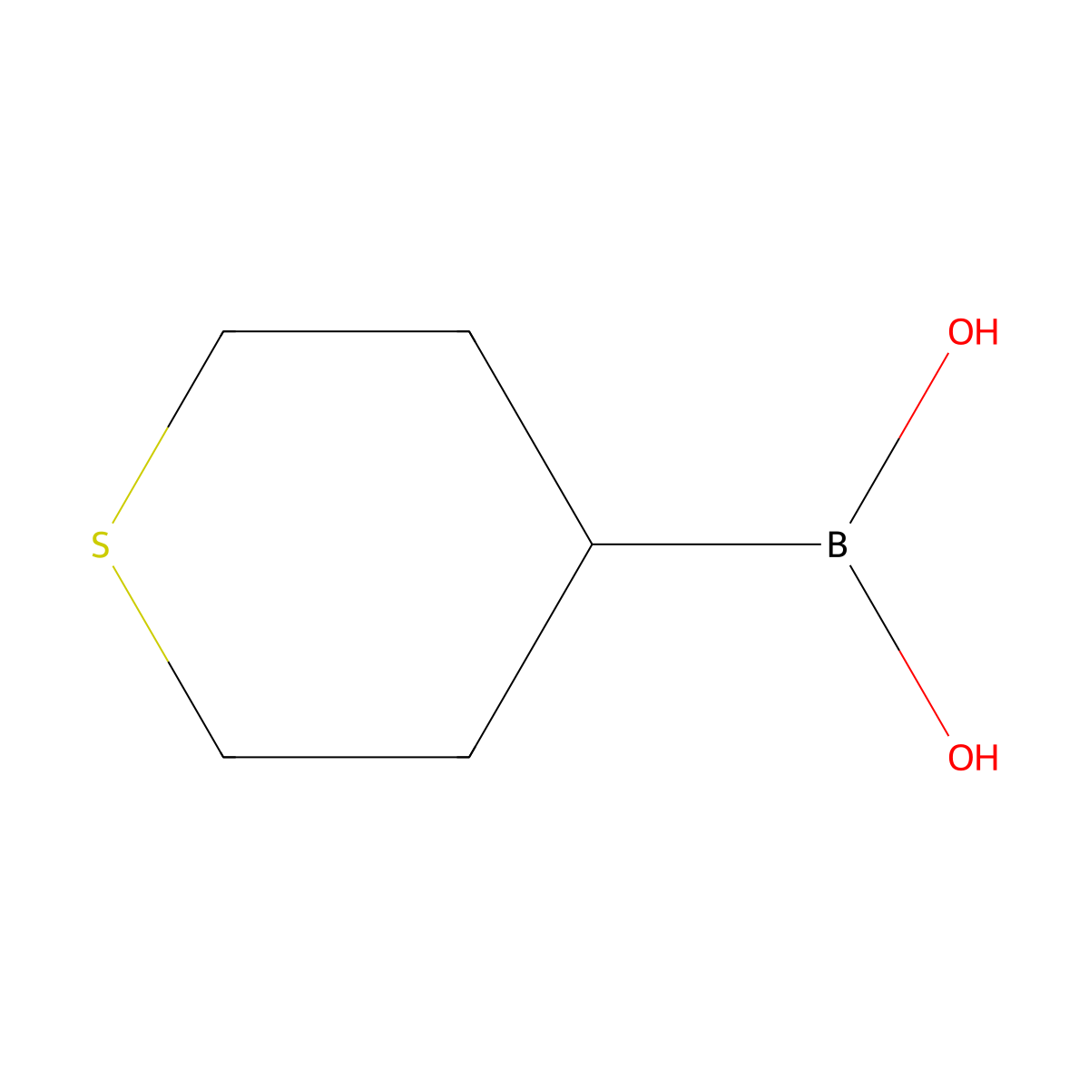 Tetrahydrothiopyran-4-ylboronic acid molecular structure, CAS 2265921-88-6