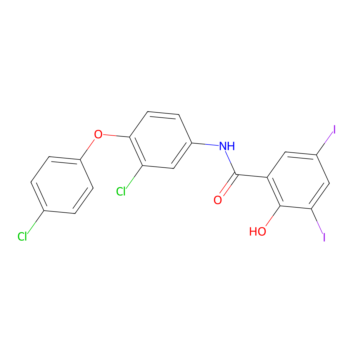 Rafoxanide molecular structure, CAS 22662-39-1