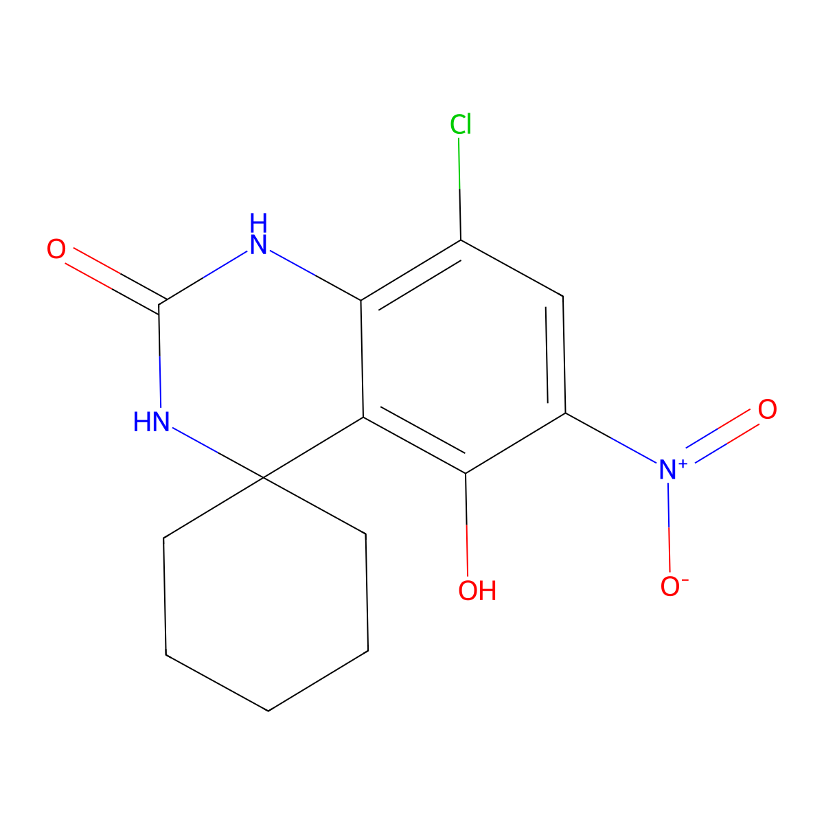 8'-Chloro-5'-hydroxy-6'-nitro-1'H-spiro[cyclohexane-1,4'-quinazolin]-2'(3'H)-one molecular structure, CAS 2266638-62-2