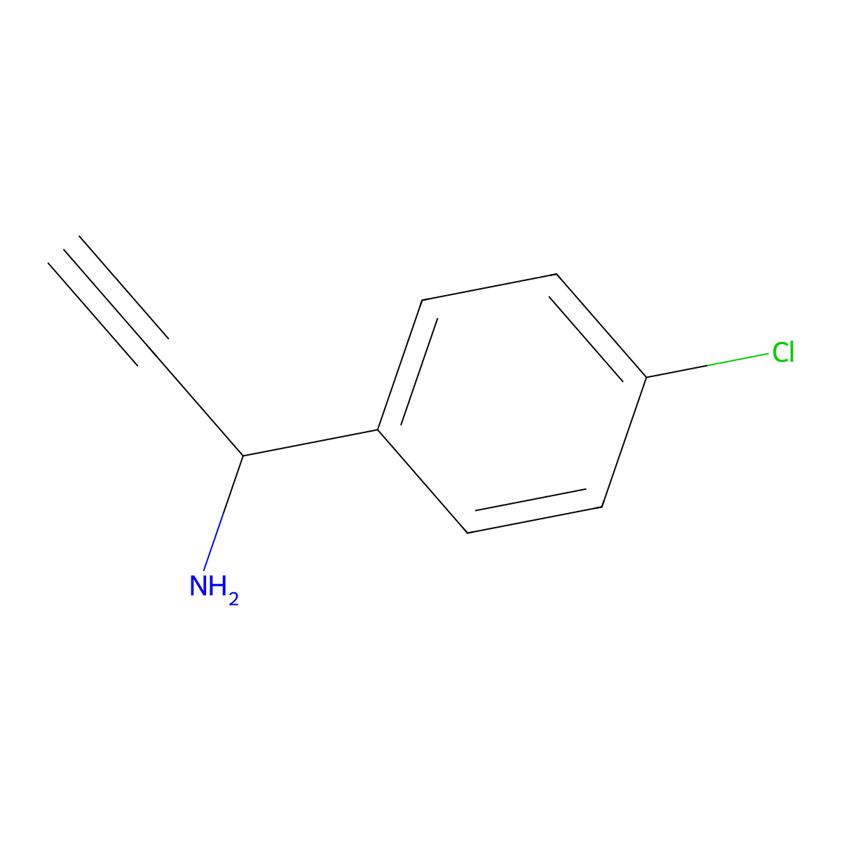 1-(4-Chlorophenyl)prop-2-yn-1-amine molecular structure, CAS 226698-95-9