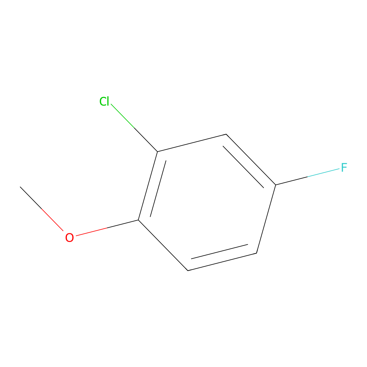 2-Chloro-4-fluoroanisole molecular structure, CAS 2267-25-6