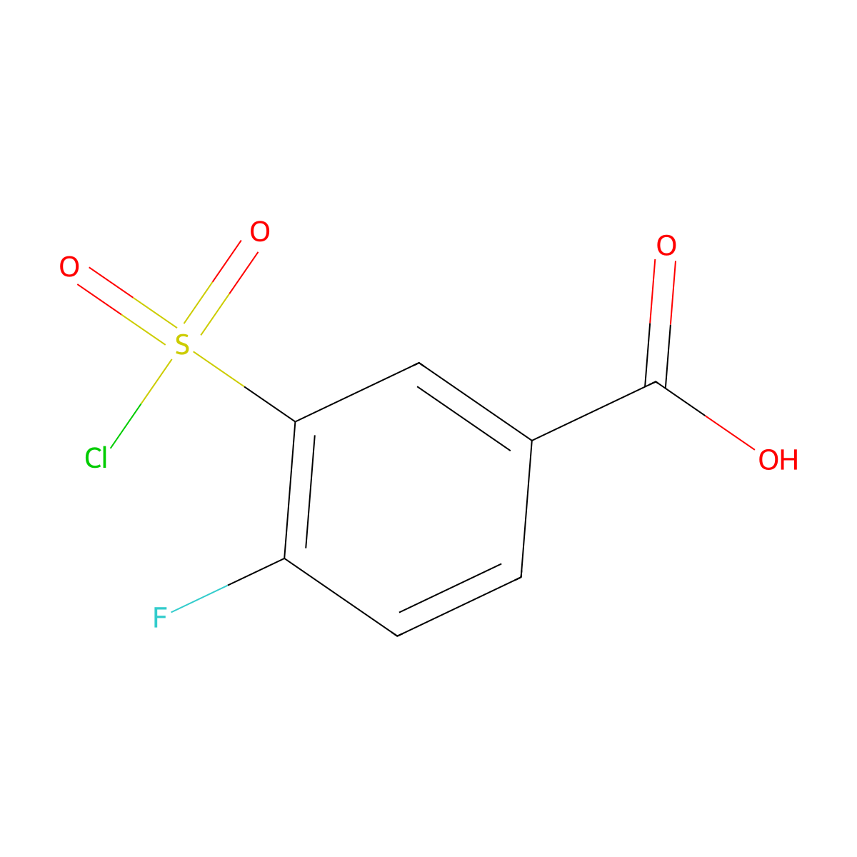 3-(Chlorosulfonyl)-4-fluorobenzoic acid molecular structure, CAS 2267-40-5