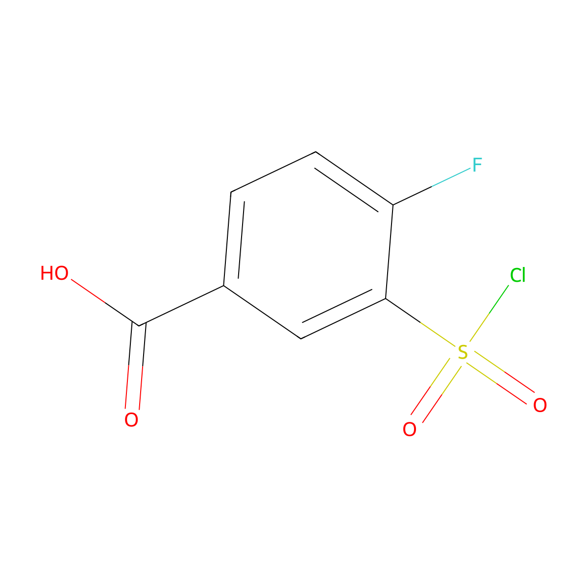 3-(Chlorosulfonyl)-4-fluorobenzoic acid molecular structure, CAS 2267-40-5