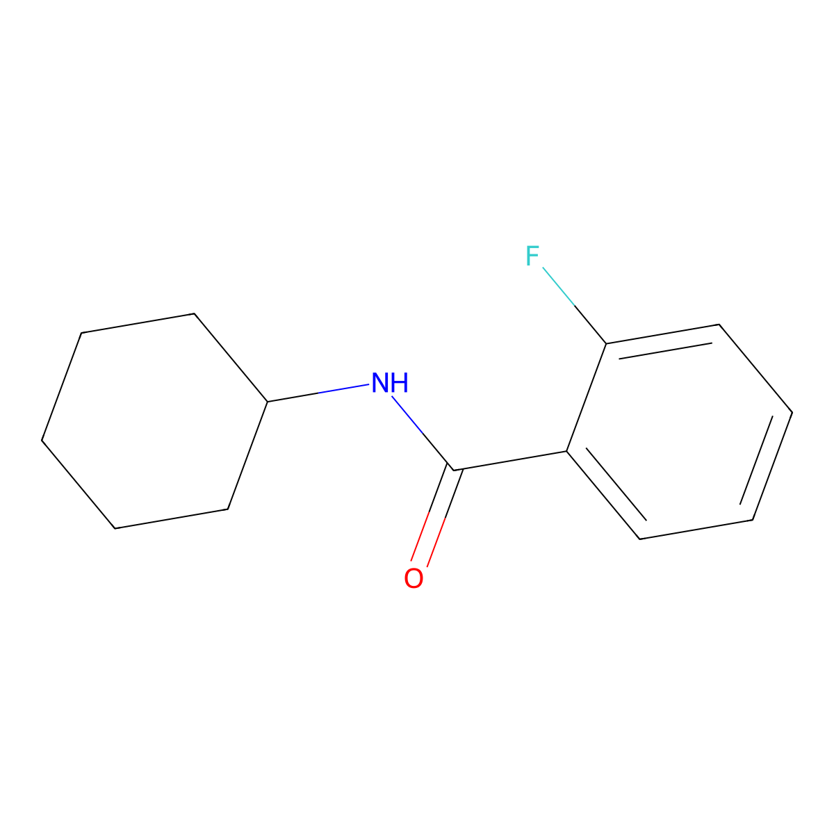 N-cyclohexyl-2-fluorobenzamide molecular structure, CAS 2267-95-0