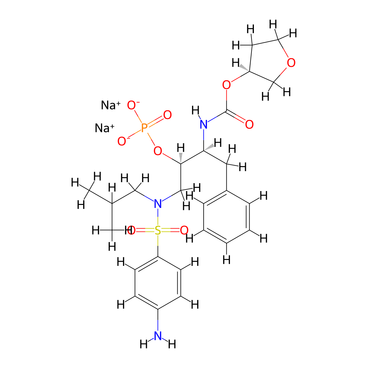 Fosamprenavir Sodium molecular structure, CAS 226700-80-7