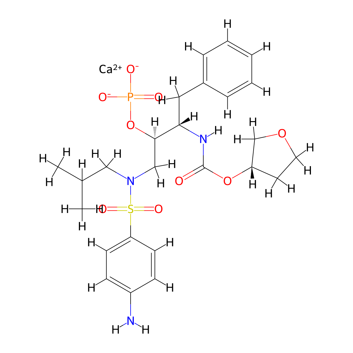Fosamprenavir Calcium molecular structure, CAS 226700-81-8