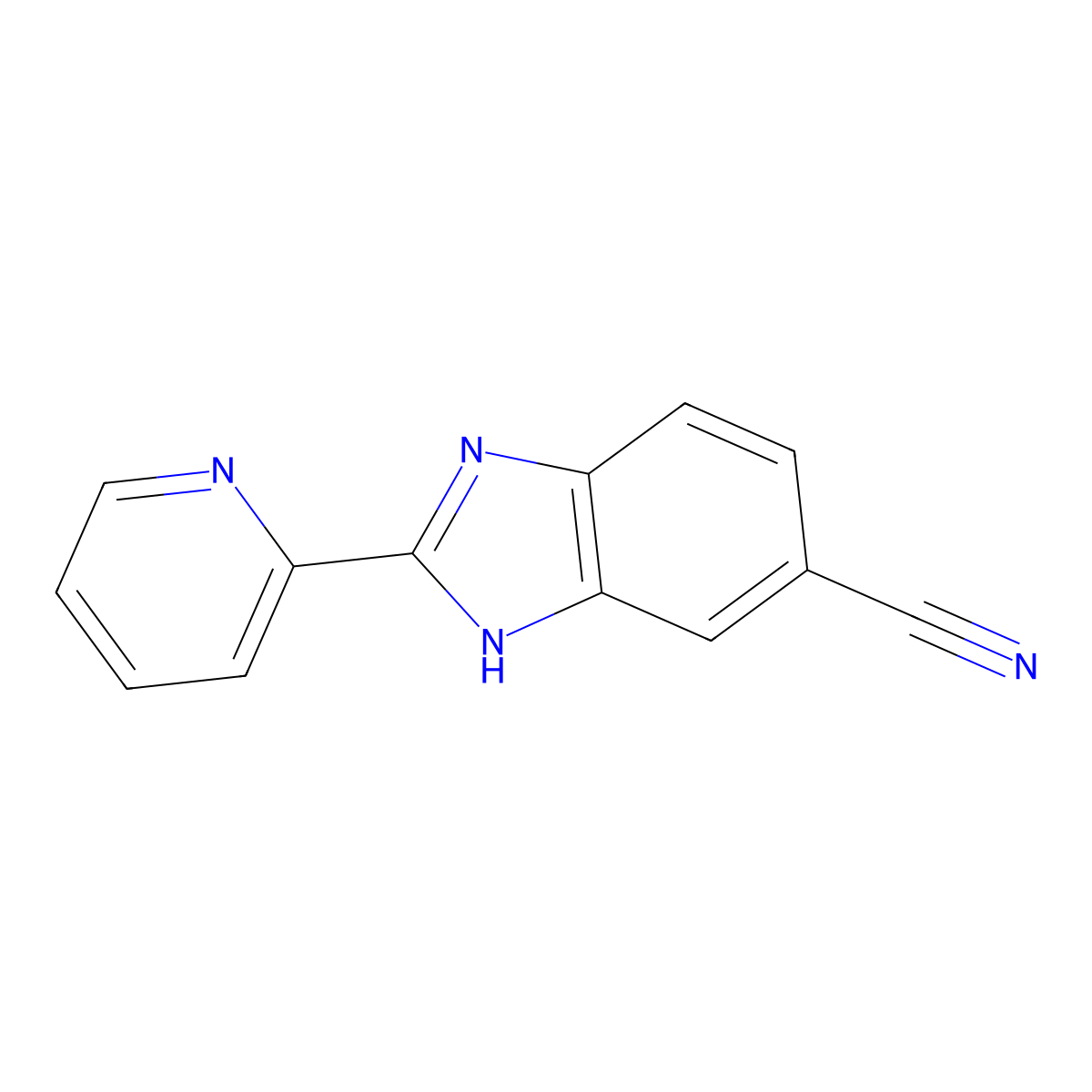 2-(pyridin-2-yl)-1H-1,3-benzodiazole-5-carbonitrile molecular structure, CAS 226702-84-7