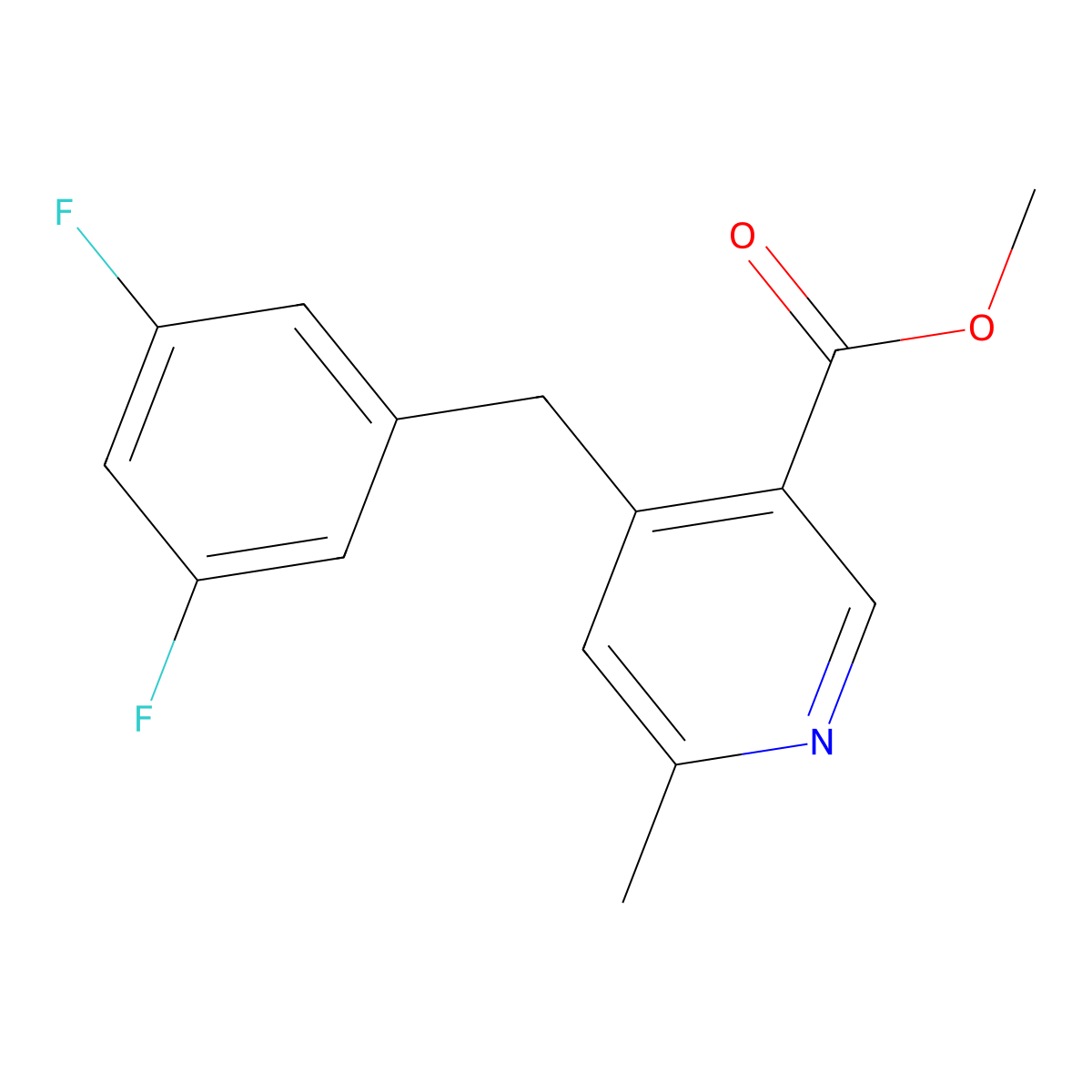 Methyl 4-(3,5-difluorobenzyl)-6-methylnicotinate molecular structure, CAS 226718-01-0