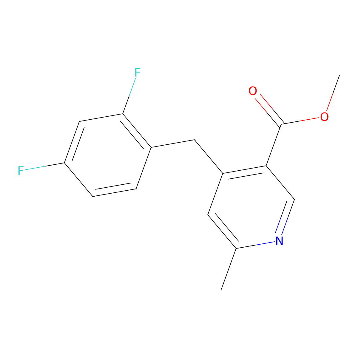 Methyl 4-(2,4-difluorobenzyl)-6-methylnicotinate molecular structure, CAS 226718-27-0
