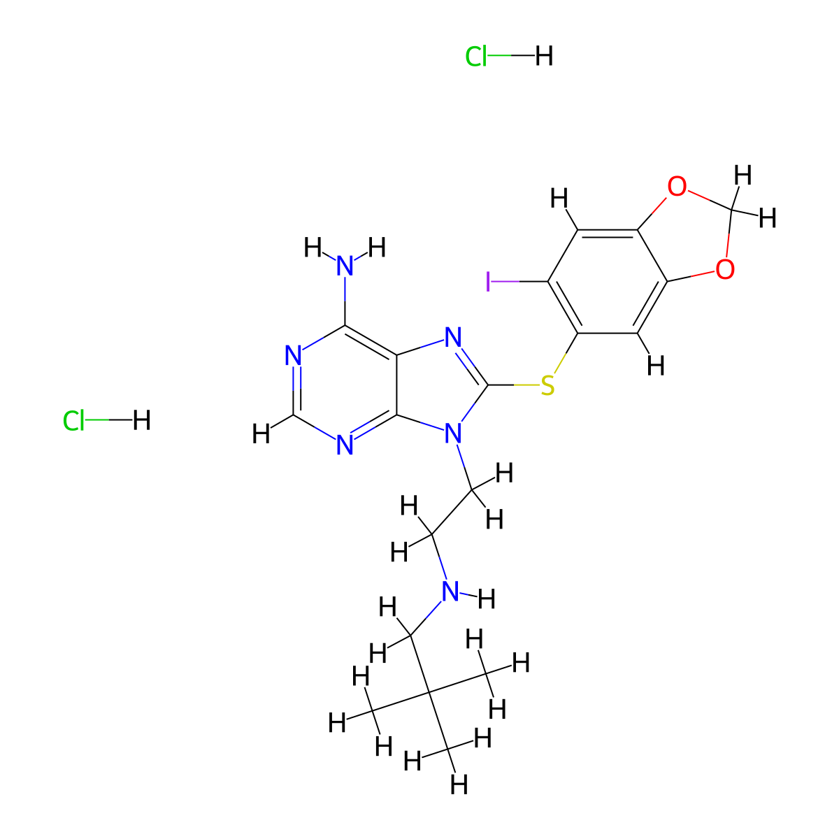 Icapamespib dihydrochloride molecular structure, CAS 2267287-26-1