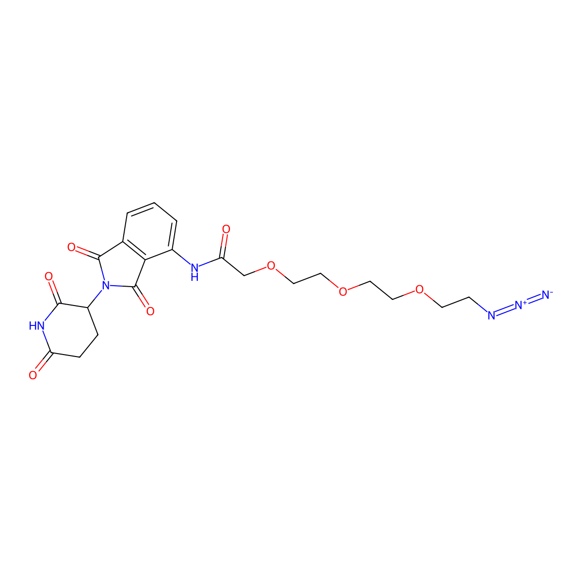 Pomalidomide-PEG3-azide molecular structure, CAS 2267306-15-8