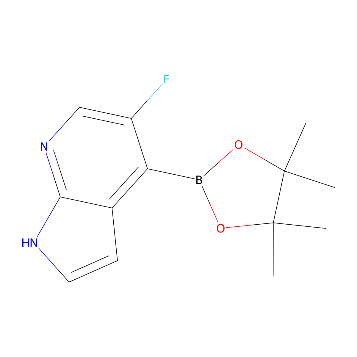5-fluoro-4-(4,4,5,5-tetramethyl-1,3,2-dioxaborolan-2-yl)-1H-pyrrolo[2,3-b]pyridine molecular structure, CAS 2267317-90-6