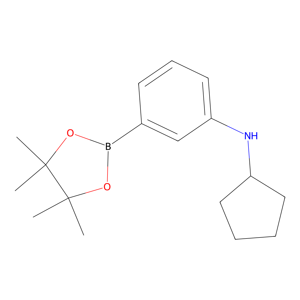 N-cyclopentyl-3-(4,4,5,5-tetramethyl-1,3,2-dioxaborolan-2-yl)aniline molecular structure, CAS 2267377-24-0