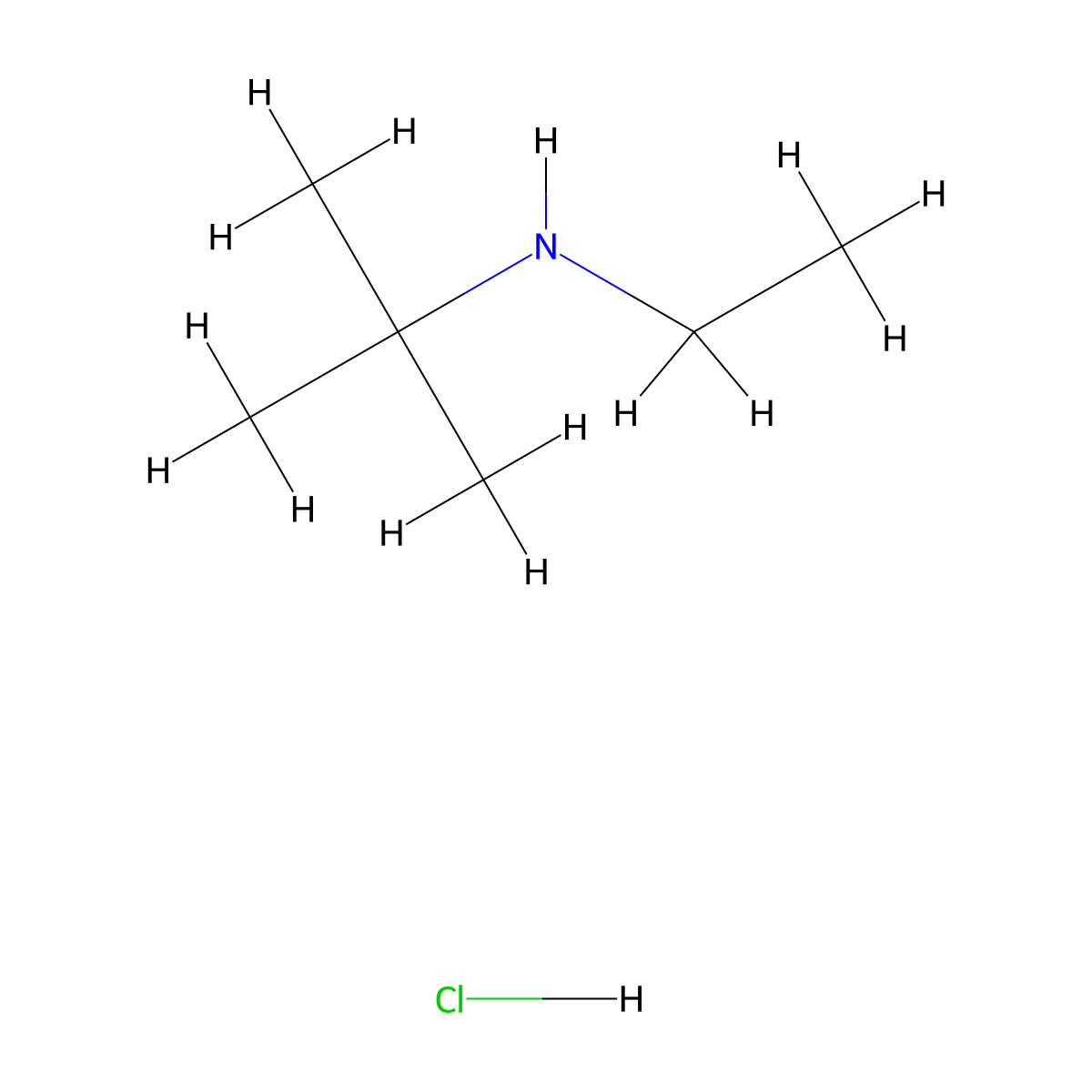 Tert-butyl(ethyl)amine hydrochloride molecular structure, CAS 22675-80-5