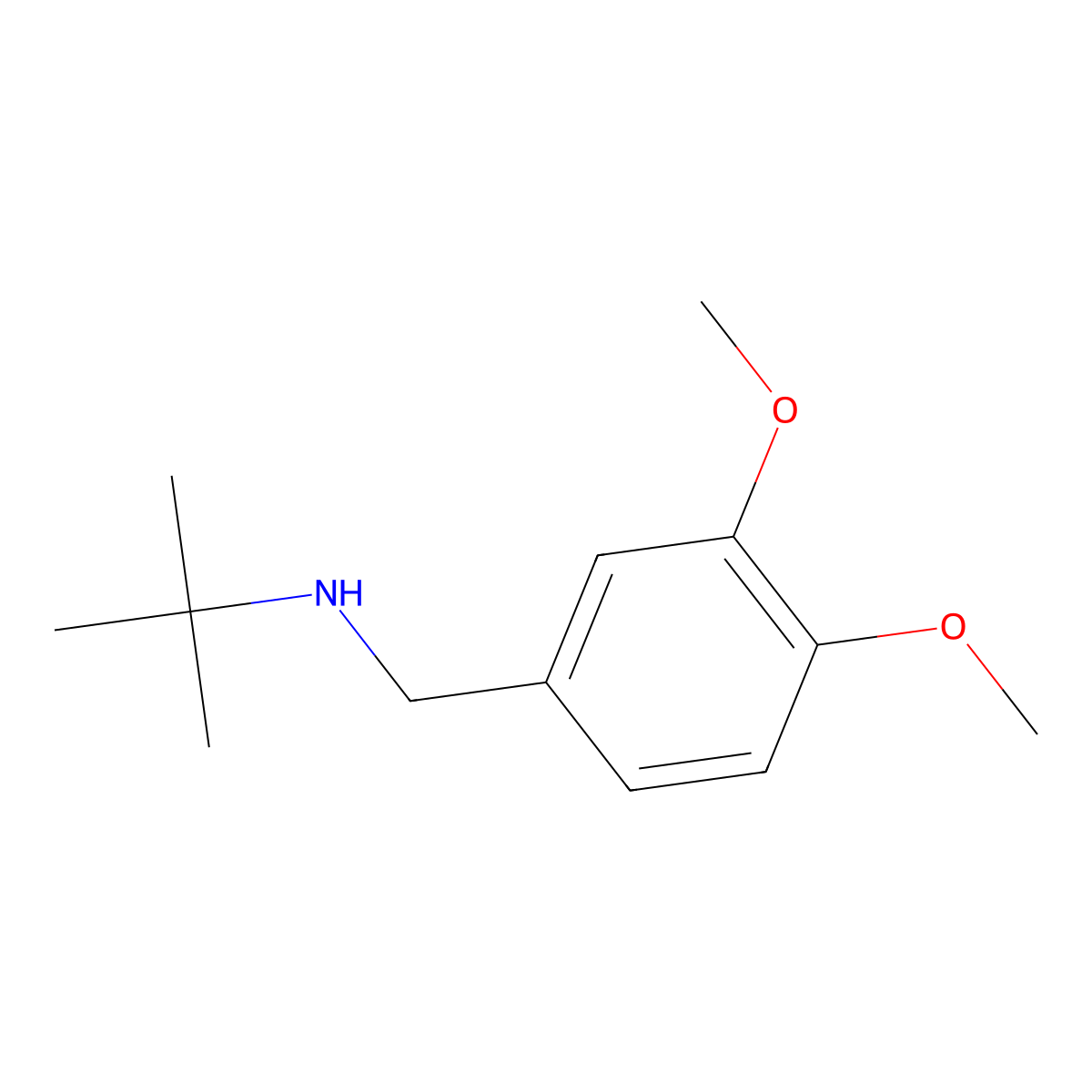 Tert-butyl[(3,4-dimethoxyphenyl)methyl]amine molecular structure, CAS 22675-86-1