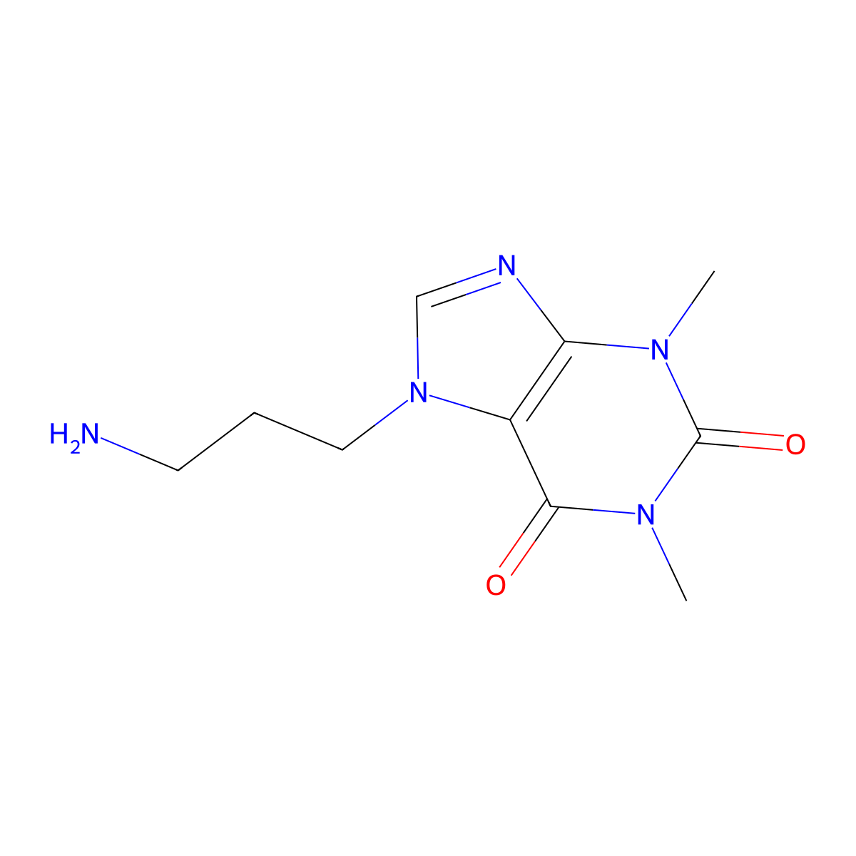 7-(3-aminopropyl)-1,3-dimethyl-3,7-dihydro-1H-purine-2,6-dione molecular structure, CAS 22679-21-6