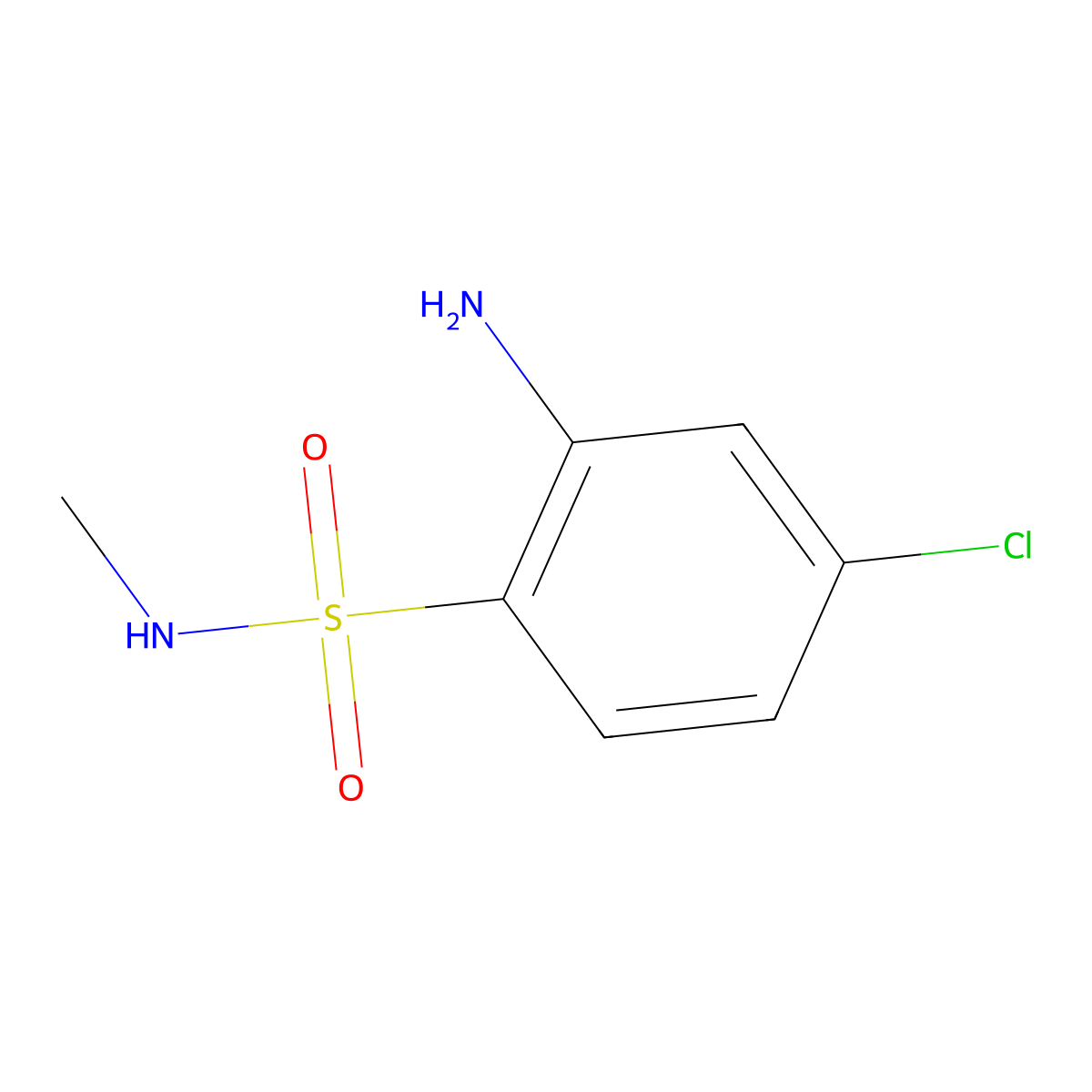2-amino-4-chloro-N-methylbenzenesulfonamide molecular structure, CAS 22680-43-9