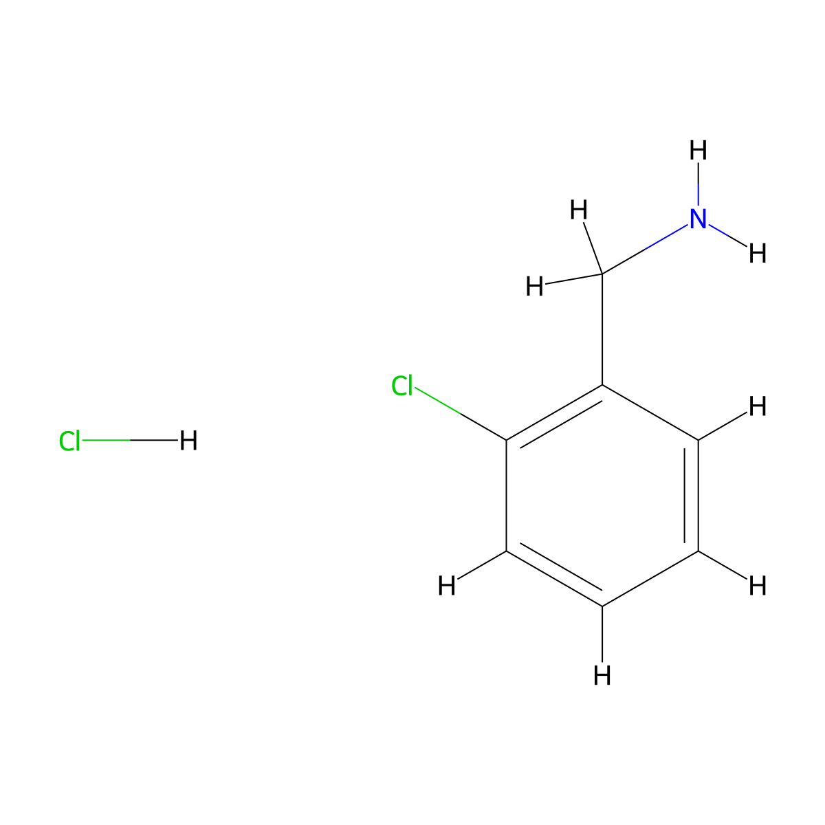 (2-Chlorophenyl)methanamine hydrochloride molecular structure, CAS 22680-44-0