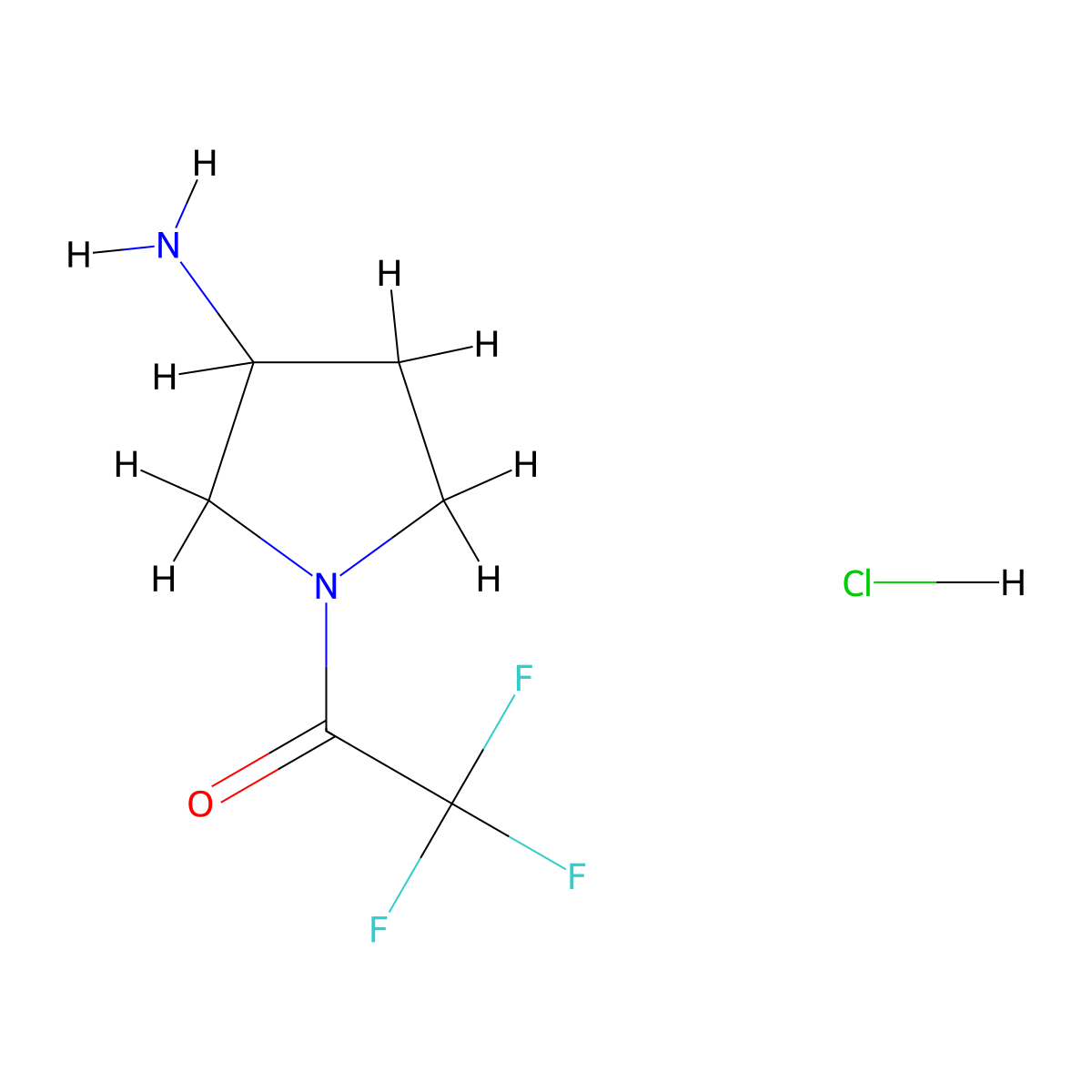 1-(3-Aminopyrrolidin-1-yl)-2,2,2-trifluoroethan-1-one hydrochloride molecular structure, CAS 2268029-70-3